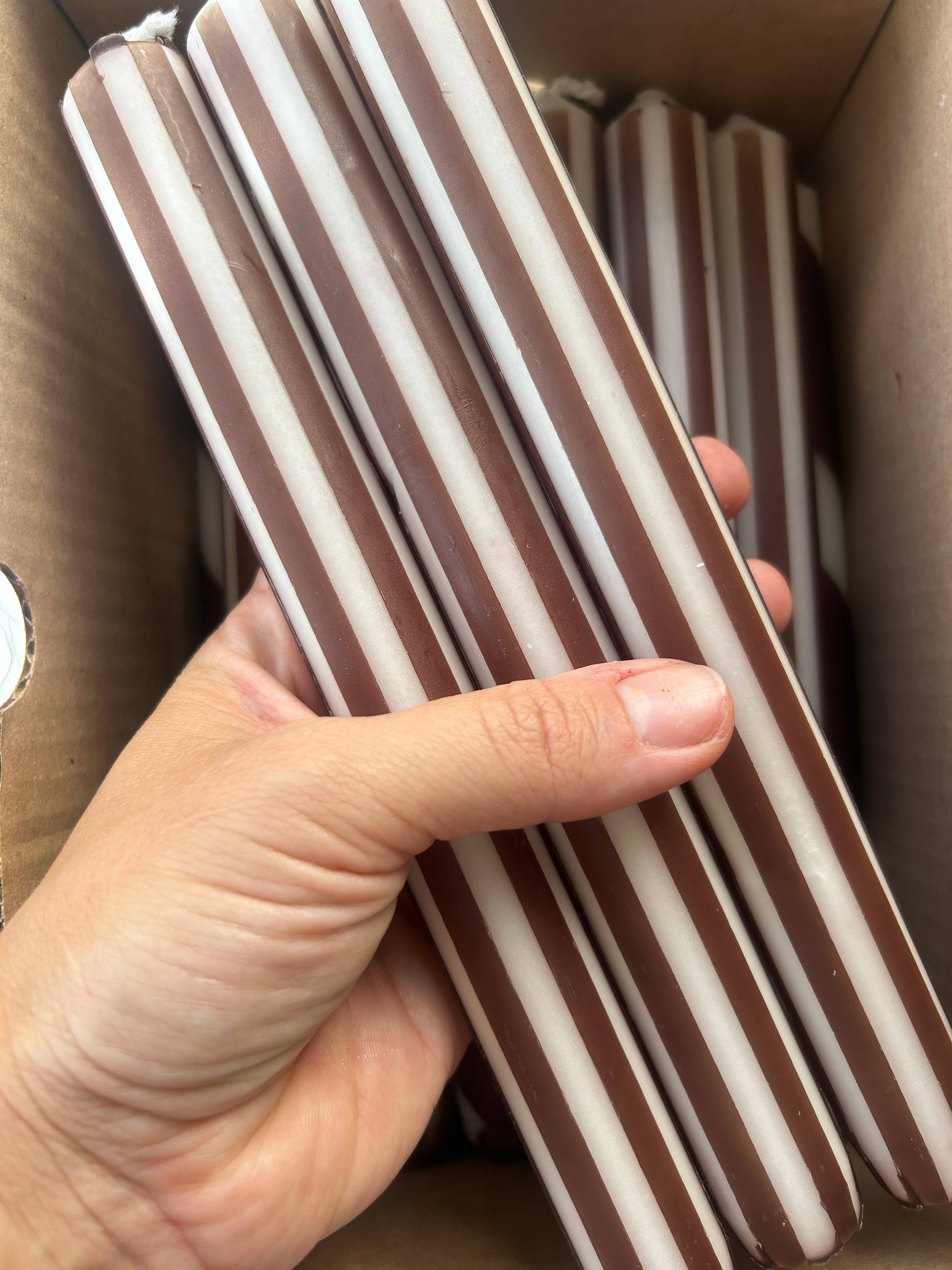 The Colour Emporium - Vente Bougies/bougeoirs coniques - RAYURES D'AUTOMNE INDIVIDUELLE7