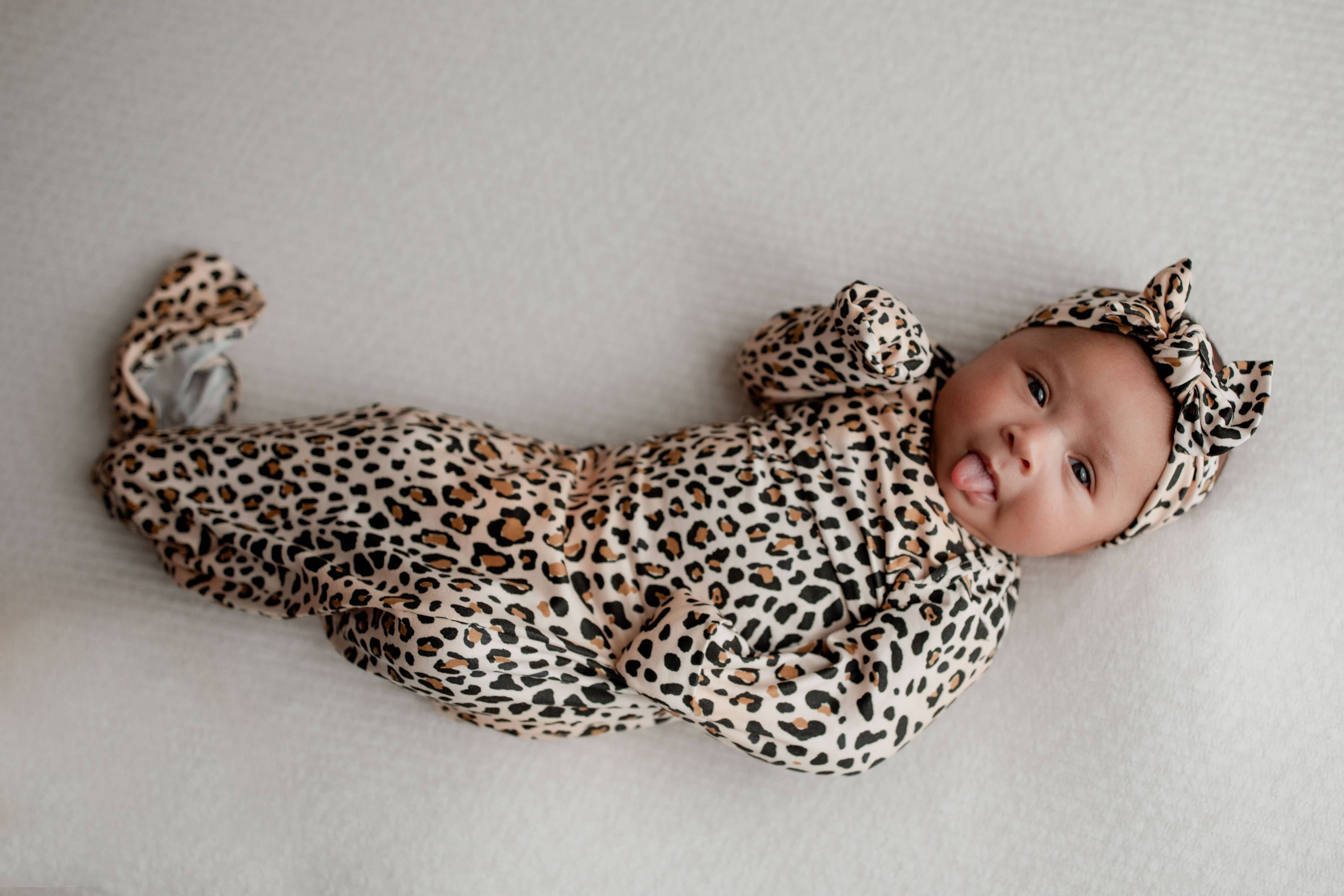 Three Little Tots - Wholesale Babygown - Baby - Leopard Knotted Gown8
