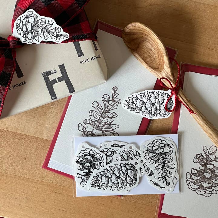 pinecone gift tags for wholesale by Free House