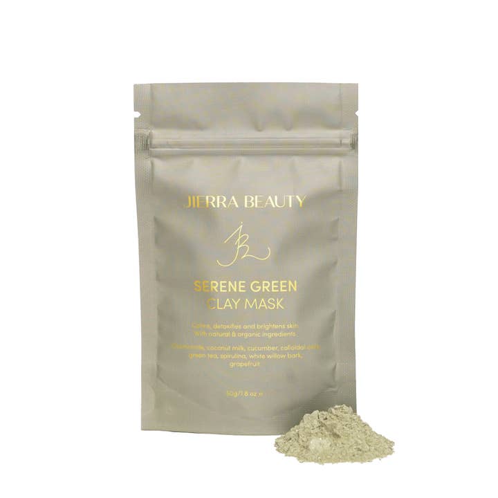 Serene Green Clay Mask | Luxury, Vegan, Natural, Organic for wholesale by JIERRA BEAUTY