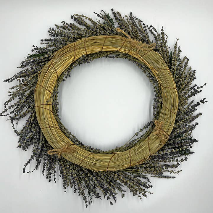 2626 Designs - Venta al por mayor Corona - Corona decorativa de lavanda seca preservada auténtica en color morado7