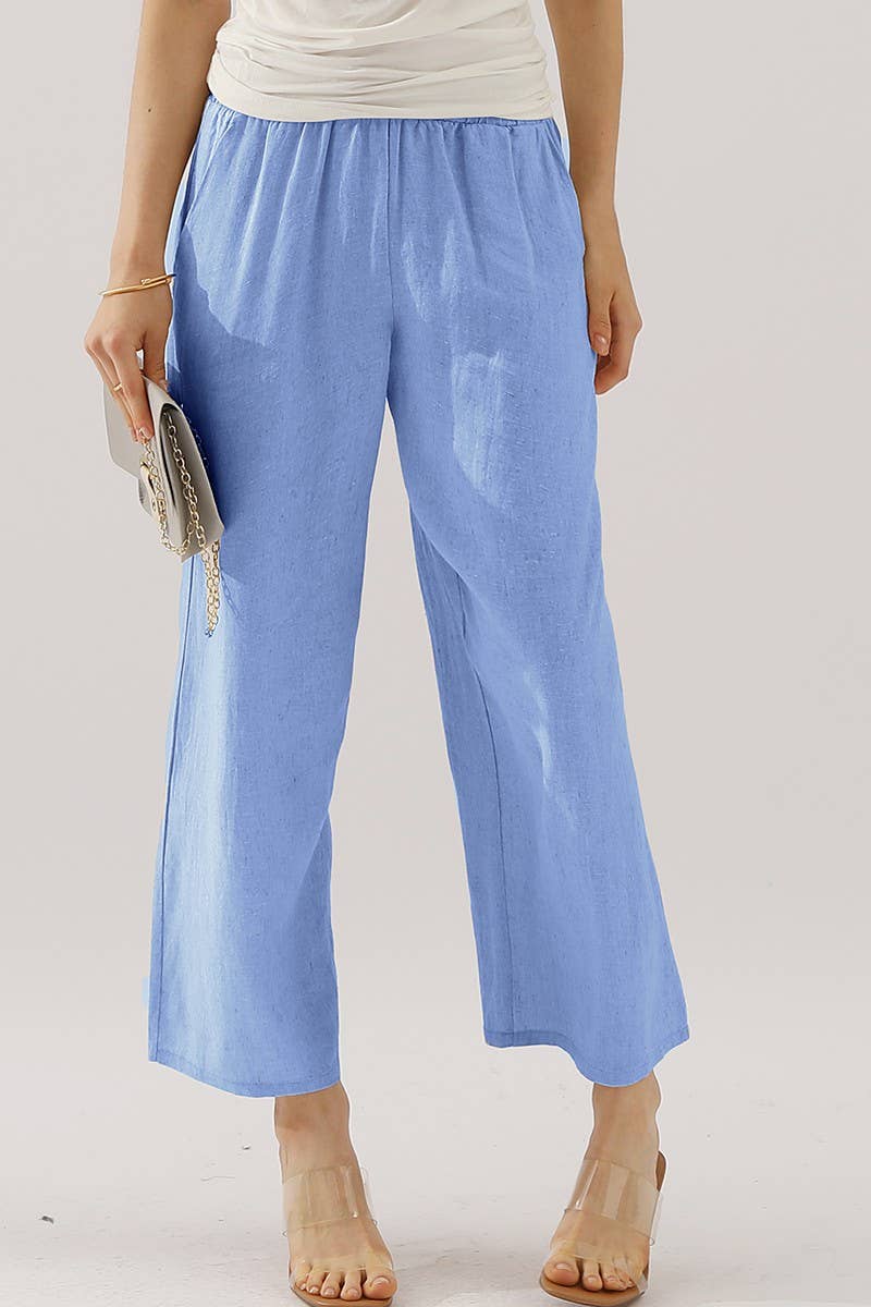 NINEXIS - Wholesale Pants - Women's - CWBLP416_EASY PULL ON LINEN CAPRIS PANTS WITH SIDE POCKET10