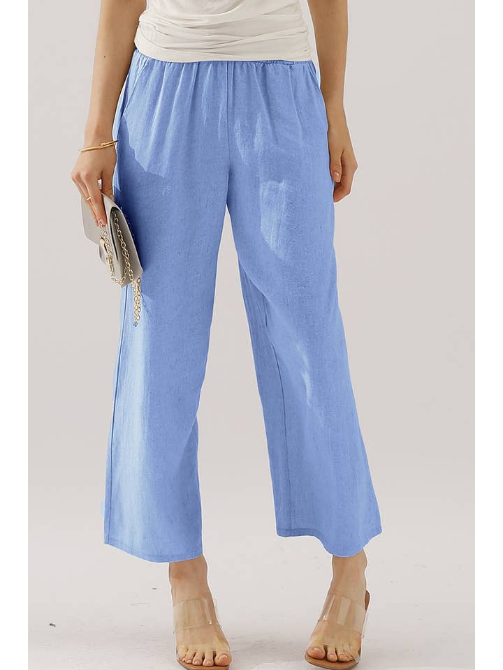 NINEXIS - Wholesale Pants - Women's - CWBLP416_EASY PULL ON LINEN CAPRIS PANTS WITH SIDE POCKET10