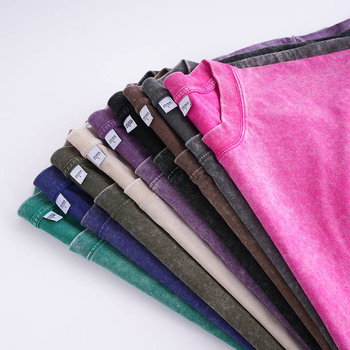 HIDDENBRAND - Wholesale T-Shirt - Women's - Essential Basic washed cotton oversized tee top