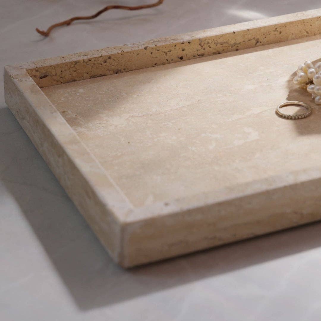 So At Nature – Bandeja decorativa por atacado – Tabuleiro Retangular Travertino0