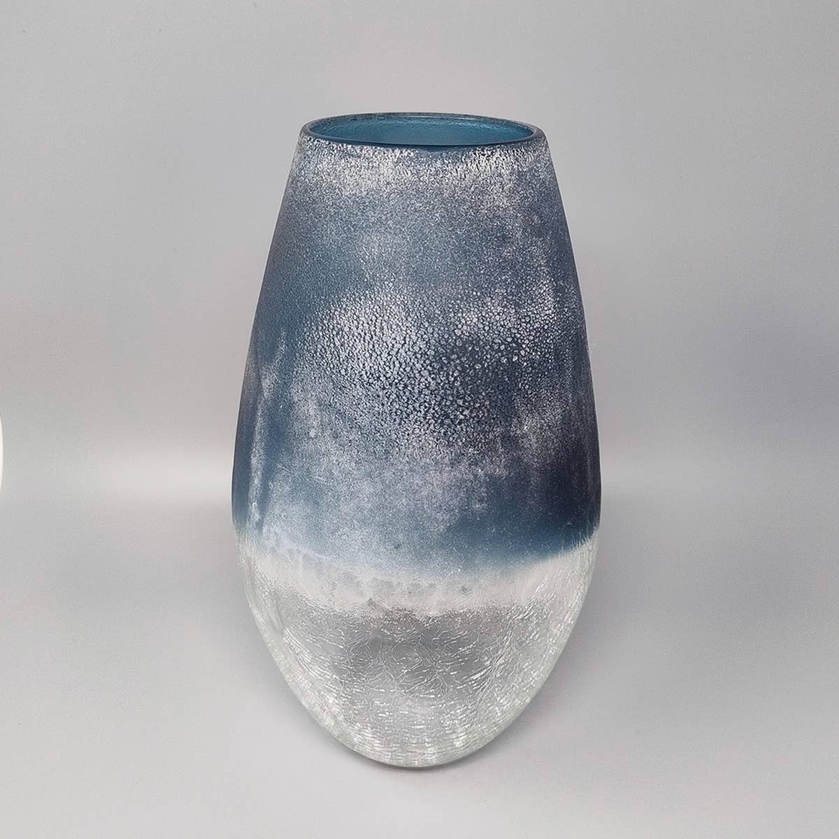 MadInteriorArt - Wholesale Vase - 1970s Astonishing Blue Vase by Arte Vetro in Frosted Glass.2
