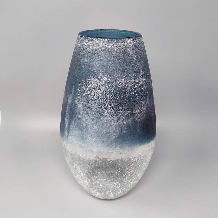 MadInteriorArt - Wholesale Vase - 1970s Astonishing Blue Vase by Arte Vetro in Frosted Glass.2