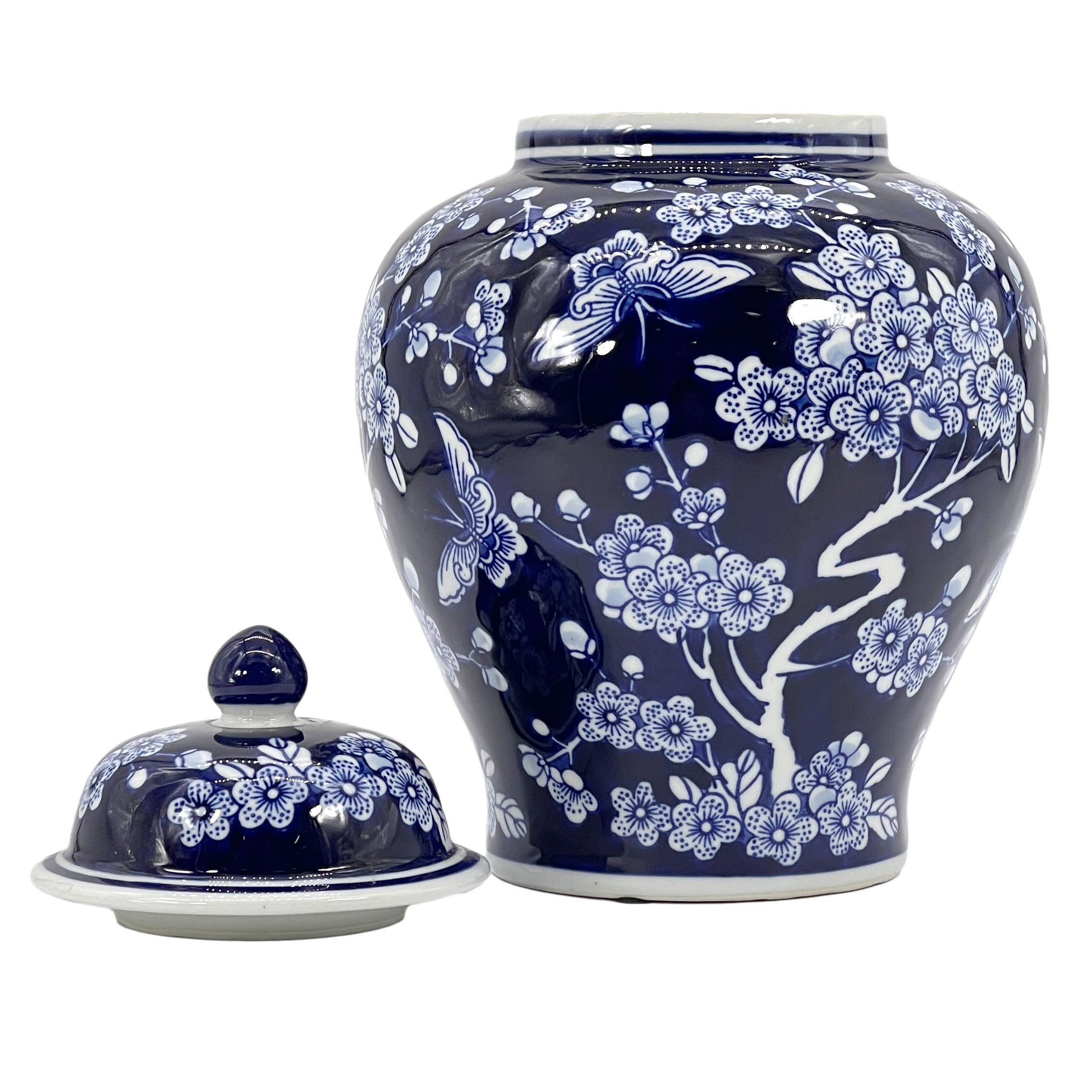 Galt International Company - Vente Bocal décoratif - Jarre en céramique chinoiserie florale 30 cm13