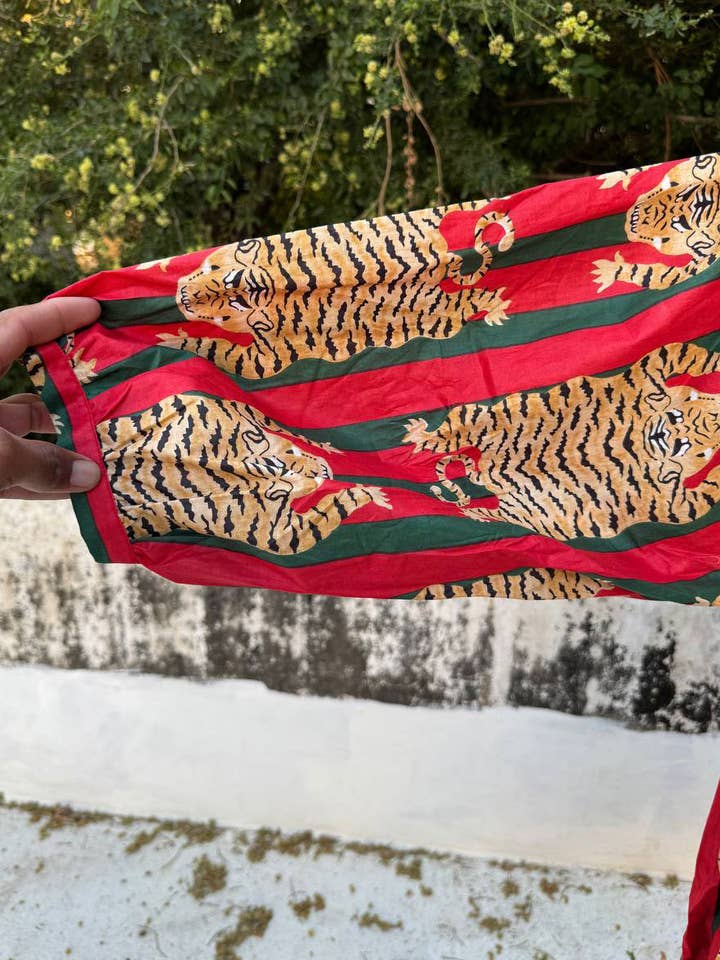 GYPSY STUDIO - Wholesale Dress - Women's - Tiger Print Dress Casual Cotton Night Gown Party Wear Dress