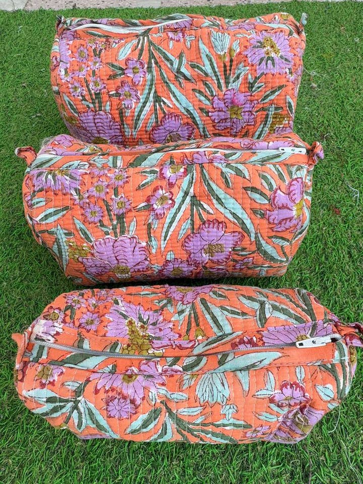 Cotton Cosmetic Bags Floral Print Quilted Toiletry Bag Pouch and other Purchase Wholesale sofia. Free Returns & Net 60 Terms on Faire trending on Faire.