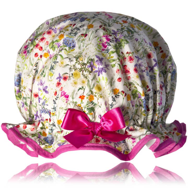 Wild Meadow Pink Shower Cap for wholesale by Dilly Daydream