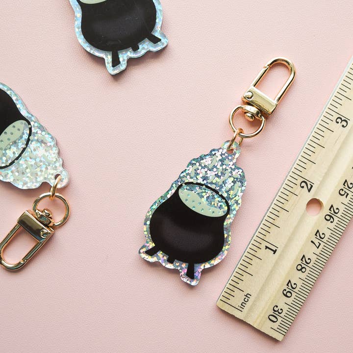 The Harpy Otter Co - Wholesale Keychain - Women's - Sparkly Witchy Cauldron Keychain Charm1