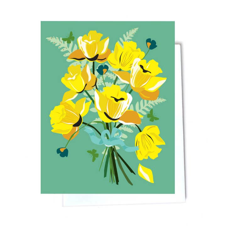 Daffodil Flower Card for wholesale by Elizabeth Grubaugh