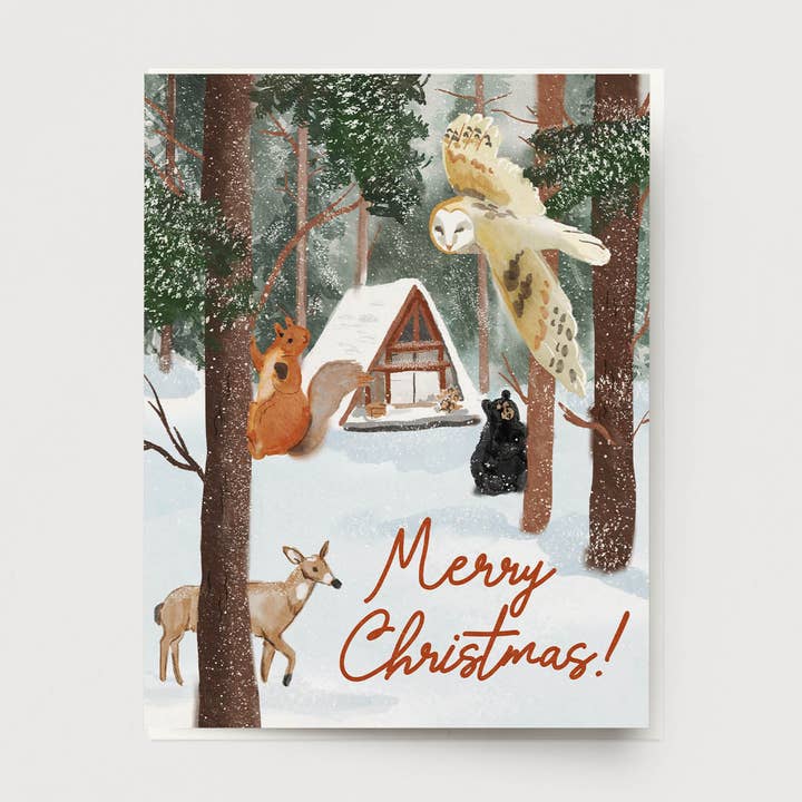 Wildlife Christmas Card H-145 for wholesale by Ingrid Press
