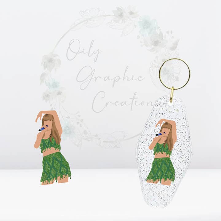 Outfit 4- Taylor UV DTF Keychain Decal for wholesale by Oily Graphic Creations