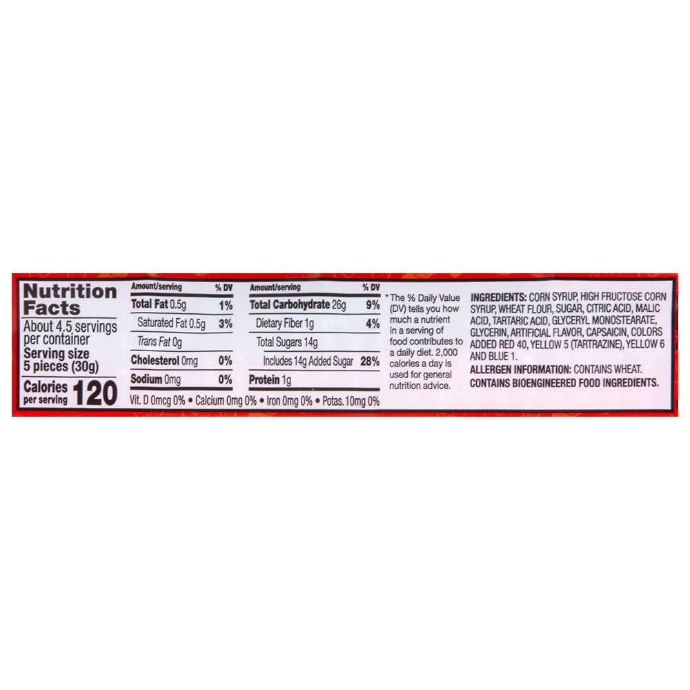 La Luna Bella - Toys - Vendita all'ingrosso Caramelle dure - Sour Punch Scorchin Straws - Giocattoli LLB5