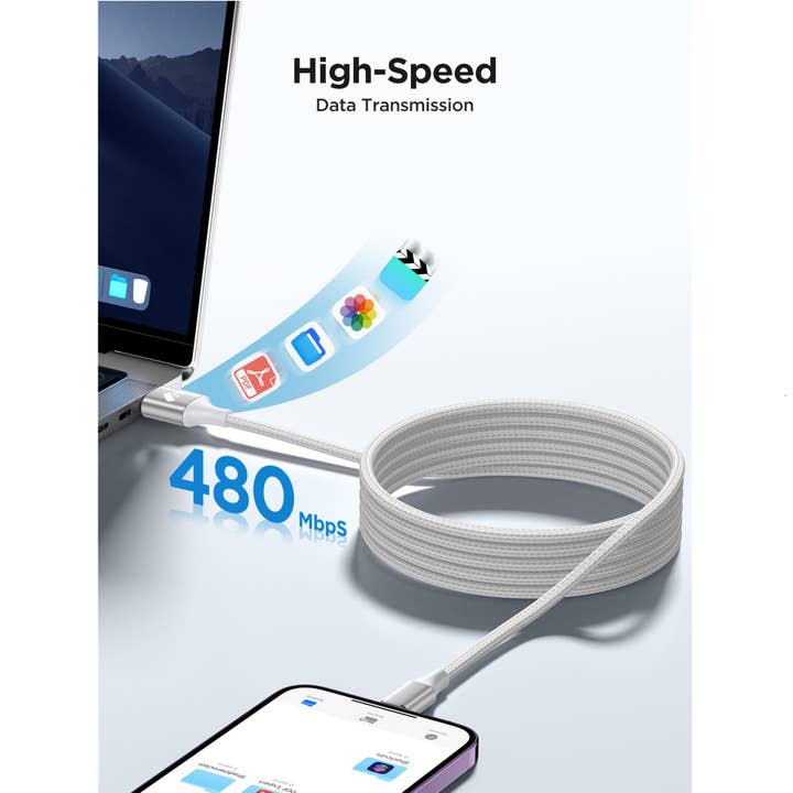 Mighty Wireless - Wholesale Charging Cable - Amazon 3 Pack iPhone Charger Cable Apple MFi Certified White2
