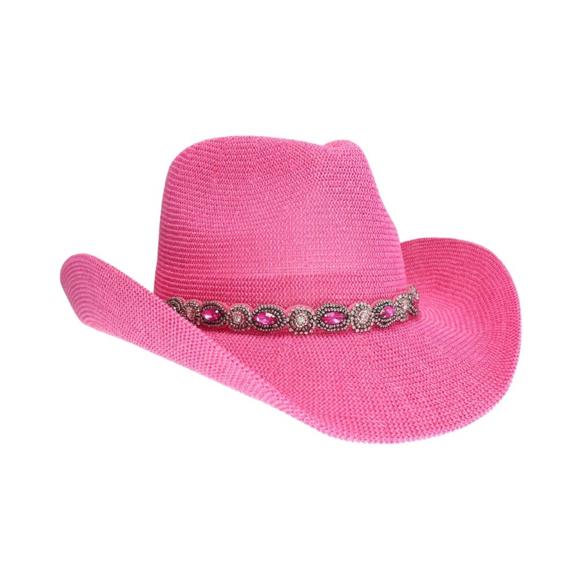 MiMi Wholesale - Wholesale Cowboy Hat - Women's - CBC08 C.C Brand Della Cowboy Hat w/ Pearl & Rhinestone3