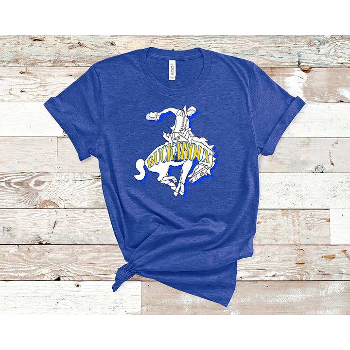 Pink House On River Road - Wholesale Screen Printed T-Shirt - Women's - Buckaroux (McNeese State University) Game Day Graphic Tee