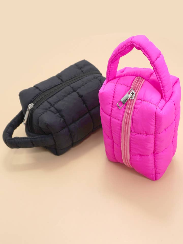 QUILTED PUFFY COSMETIC MAKEUP POUCH CLUTCH BAG | 40P548 for wholesale by JOSSLYN by wall to wall