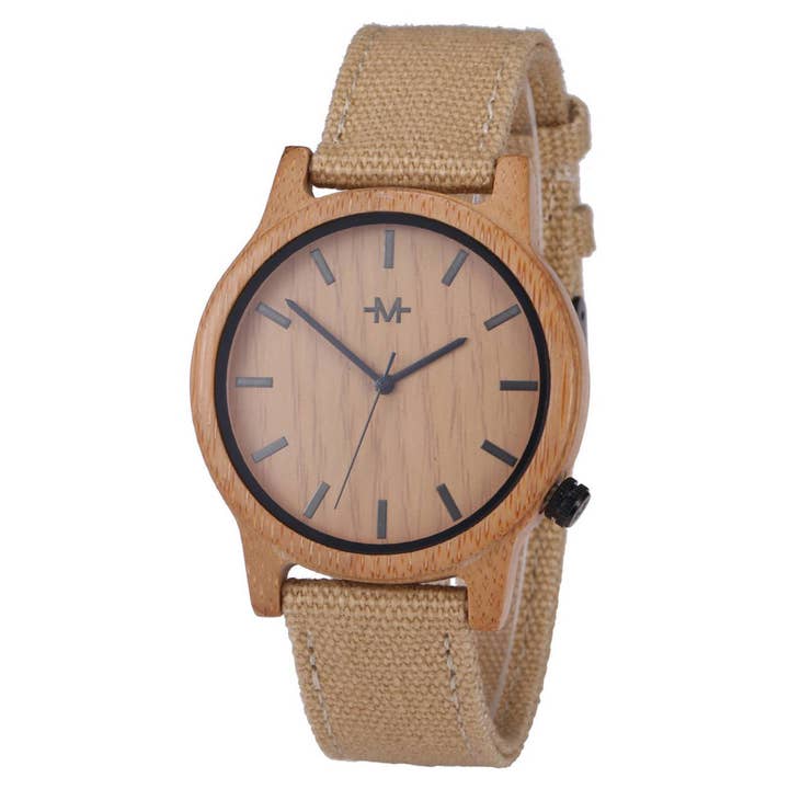 Mio Marino – wholesale Wrist watch – Men's – Webbed Brolly Wooden Wrist Watch