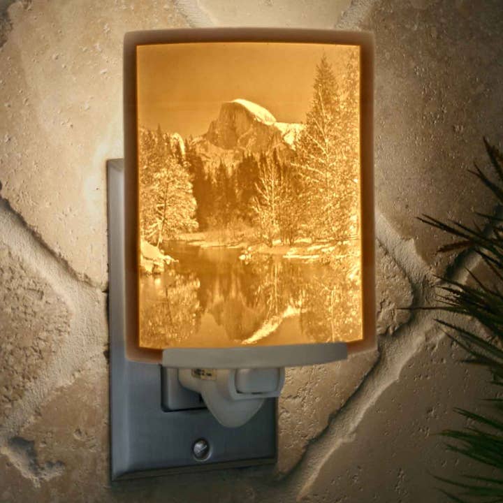 Half Dome Porcelain Lithophane Night Light for wholesale by The Porcelain Garden Inc.