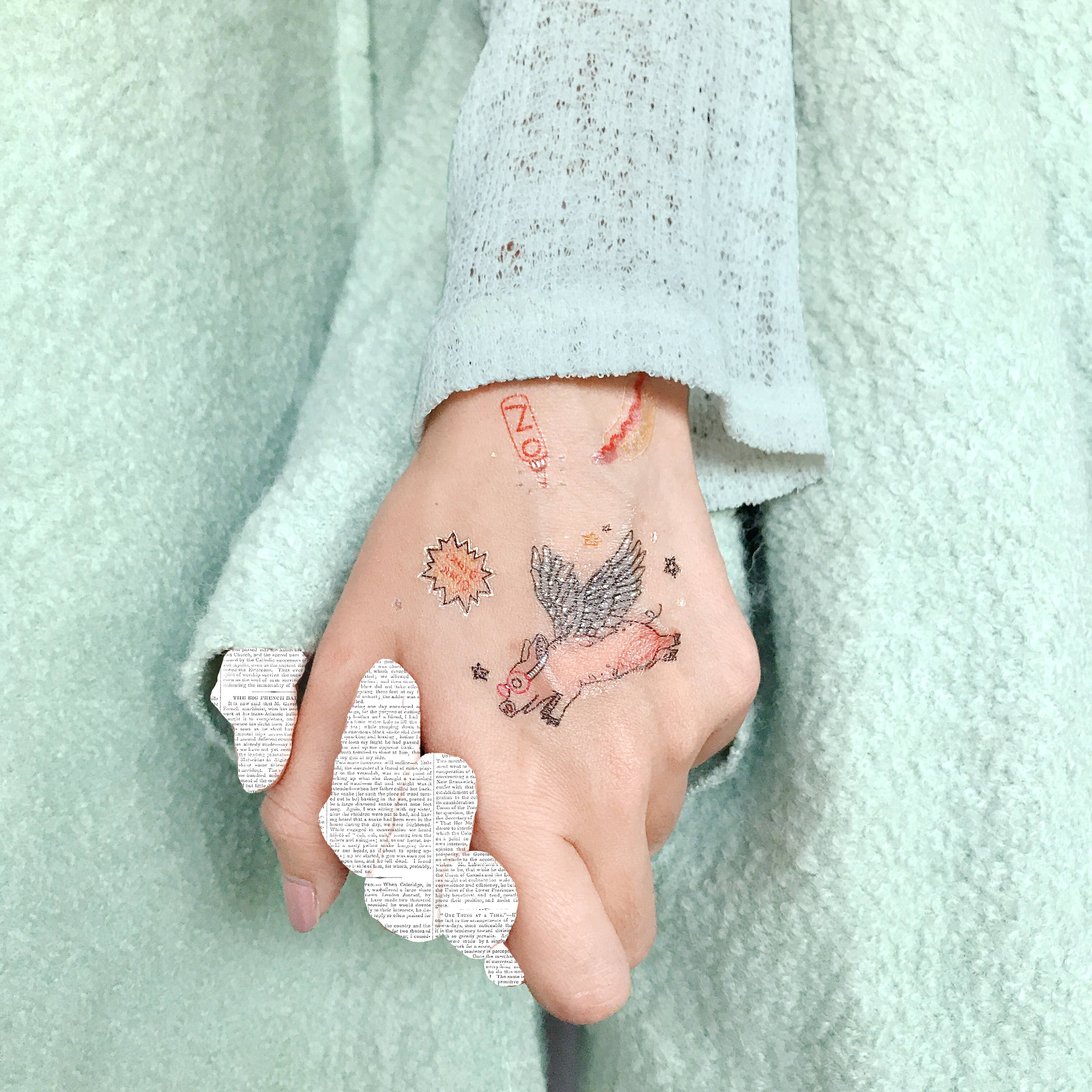 PAPERSELF - Wholesale Temporary Tattoo - Superhero Pigs Temporary Tattoos Stickers4