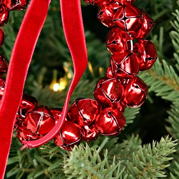 Impressive Enterprises, Inc. - Wholesale Christmas Decoration - 32375- 4in(2.5) Loop Ring-Red Metalic Bell-3