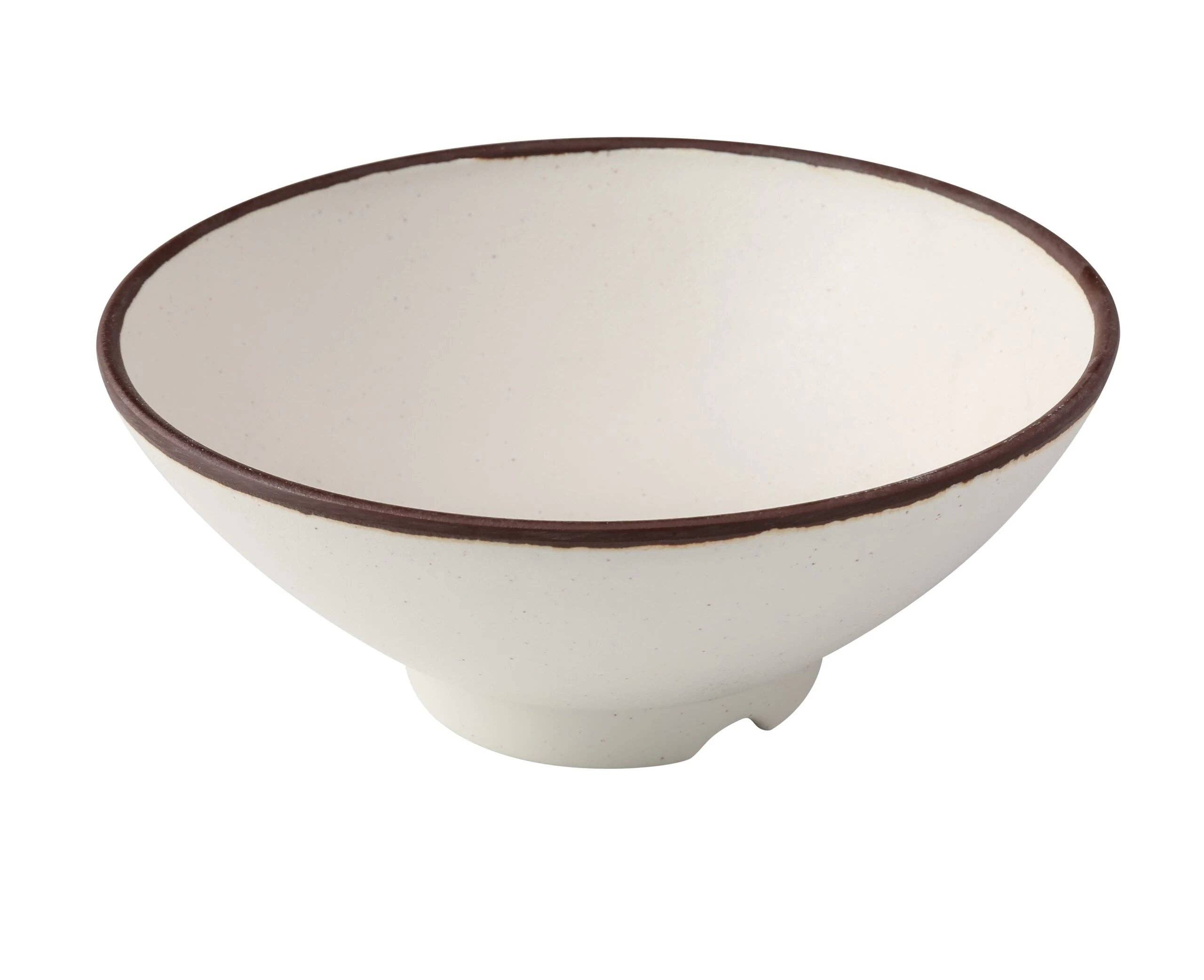 EcoQuality - Wholesale Bowl - 9"x3 1/2" Ramen Bowl, Nature Art Melamine White 55oz