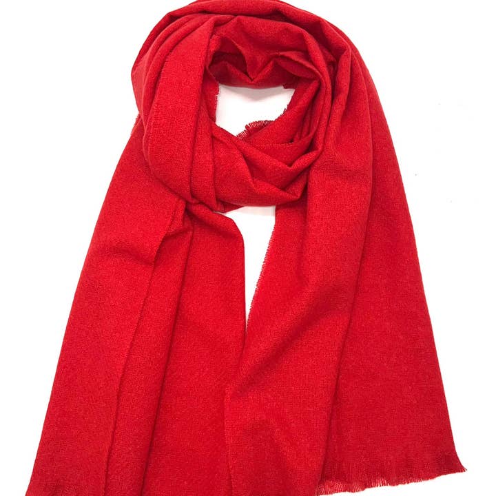 LINETA - Wholesale Scarf - Women's - HH-175 Plain scarf with short fringe17