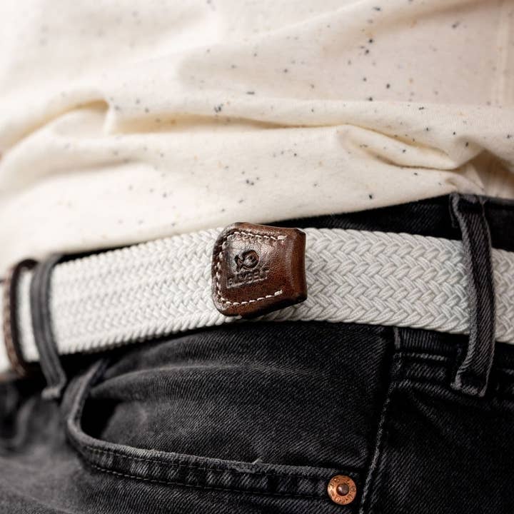 BILLYBELT - Wholesale Belt - Unisex - Coconut white elastic braided belt3