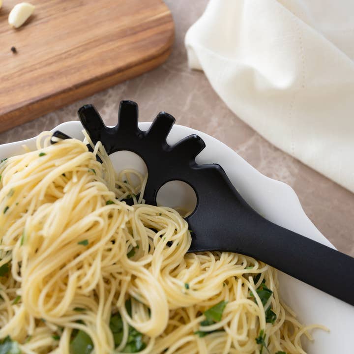 Fox Run Brands - Wholesale Kitchen Spoon - Fox Run Nylon Slotted Spaghetti Serving Spoon, Black, 12.75"