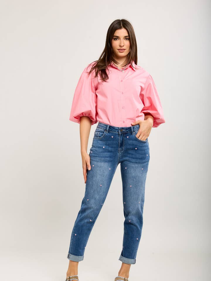 Toxik3 Jeans Boy Stretch ausgewaschen bestickt Herz mit Umschlag für den Großhandel von Toxik3