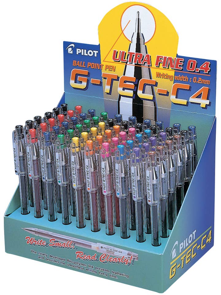 Stylo à encre gel, G-Tec-C4, ultra-fin 0,4 mm, pack de 60 pour la vente par Pilot