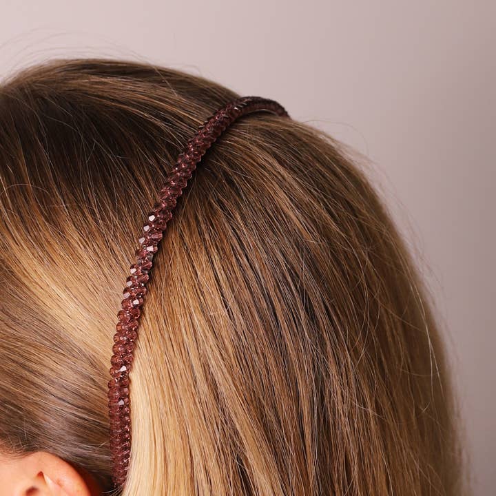 Plommonfärgat pärlband för håret för wholesale av Gold Trip