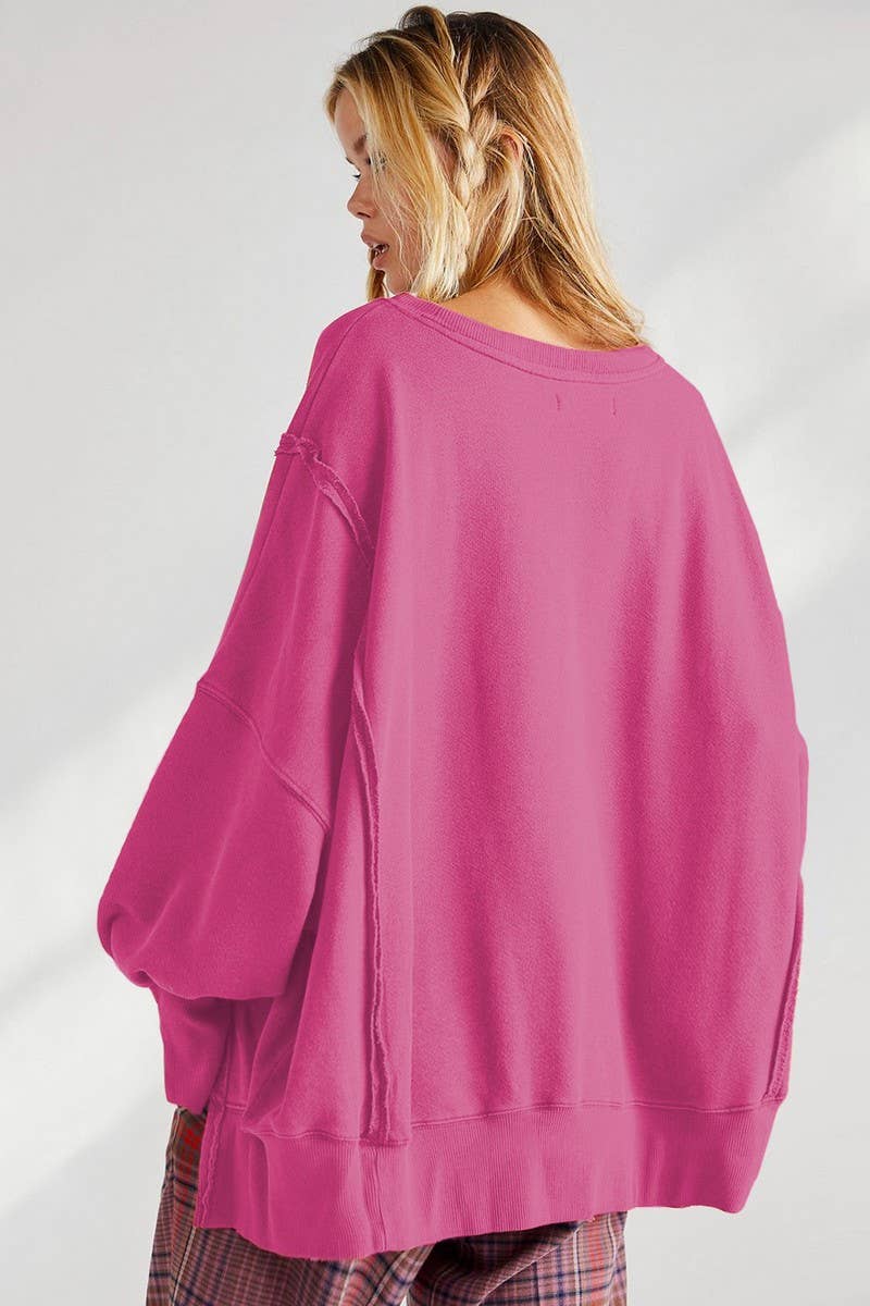 Lily Clothing - Wholesale Sweatshirt - Women's - Fashion trend irregular loose solid color split hoodie8