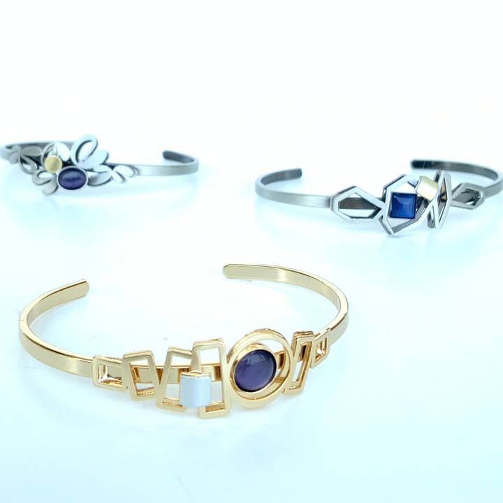 Christophe Poly / Crono Design - Vente Bracelet manchette - BRACELETS (L) - Bracelet Manchette Fin Taille 1&2 Tous Deux Ajustables1