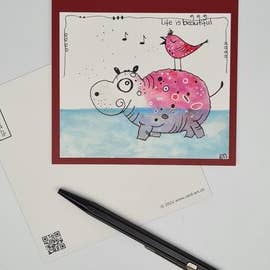 Grusskarte gefaltet (Sujet# 1274). Format DIN A6. für den Großhandel von CARD-ART