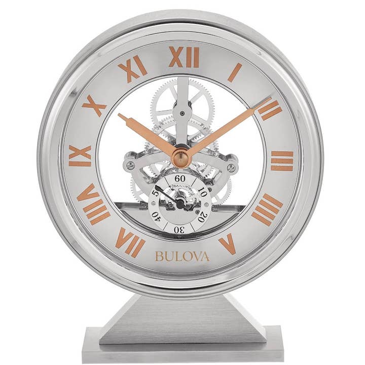 Playful Tail - Wholesale Desk Clock - Bulova B1721 Torrance Rose Gold Tabletop Clock
