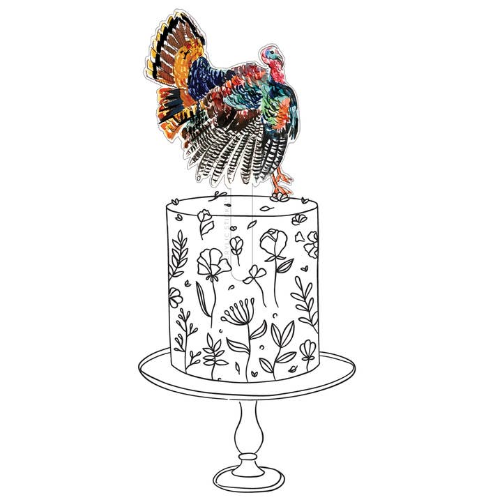 TOPPER PER TORTA IN ACRILICO WILD TURKEY per la vendita all'ingrosso da parte di XO ACRYLICS | ACRYLIC STICKS