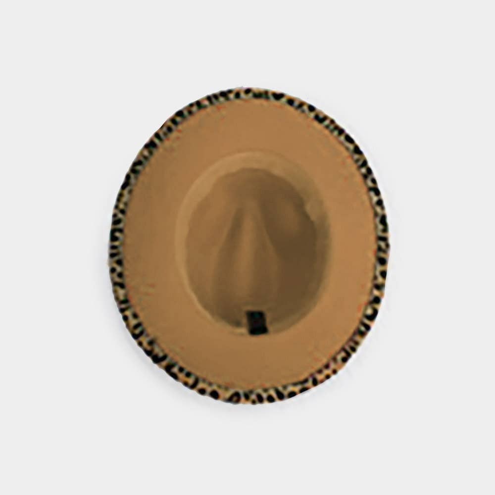 Sensibling Corp. - Wholesale Fedora - Women's - Faux Leather Band Leopard Patterned Panama Hat3