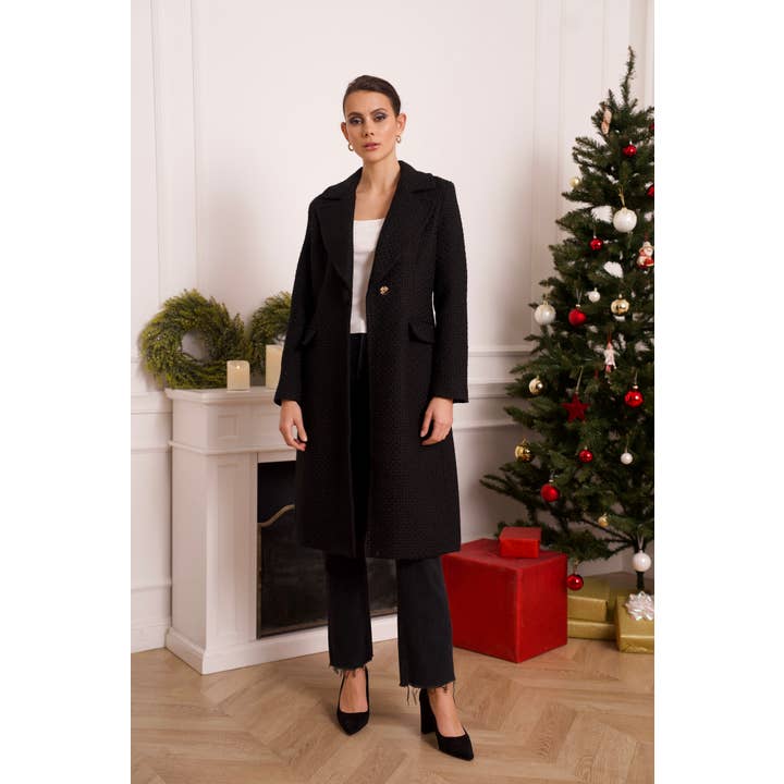 Attentif Paris - Wholesale Jas - Dames - Lang getailleerde jas met wol