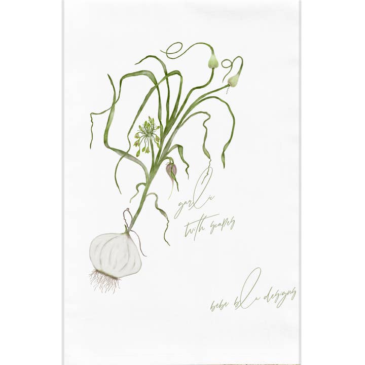 Bebe Blu Designs, LLC - Wholesale Tea Towel - Garlic Tea Towel, Kitchen Decor, Garlic Flour Sack Towel2
