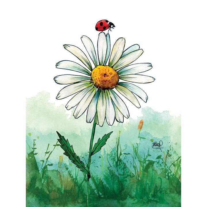 Shawn Braley Illustration – Großhandel Grußkarten für den Alltag – Klecks Daisy #345 - vertikal