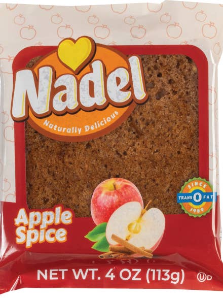 Apple Spice Cake, 24/4oz Grab&Go slices for wholesale by Nadel - Naturally Delicious