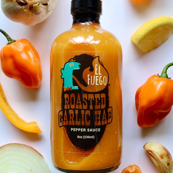 El Fuego Pepper Sauce - Wholesale Hot Sauce - Roasted Garlic Hab Pepper Sauce