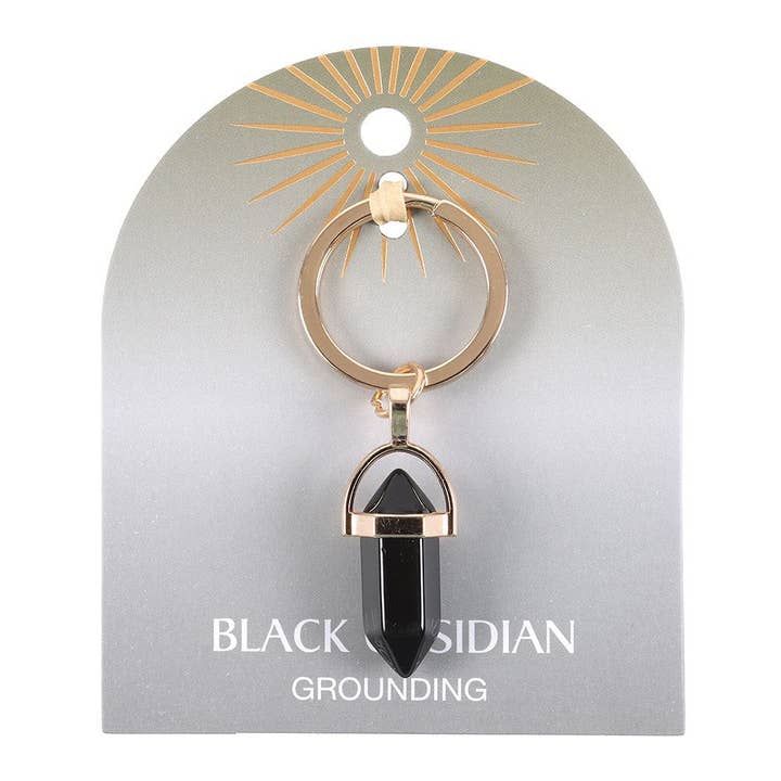 Something Different Wholesale – Engroshandel Nøglering - Dame – Sort obsidian krystal nøglering