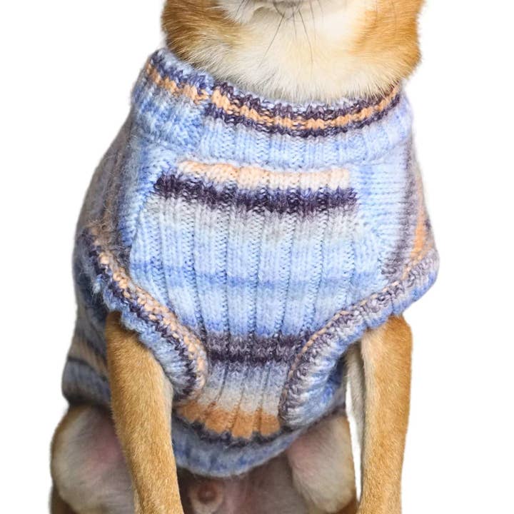 Blueberry Pet - Vendita all'ingrosso Maglione - Cani - Maglione girocollo in filato sfumato morbido e accogliente, lavorato a maglia su misura e tinto15