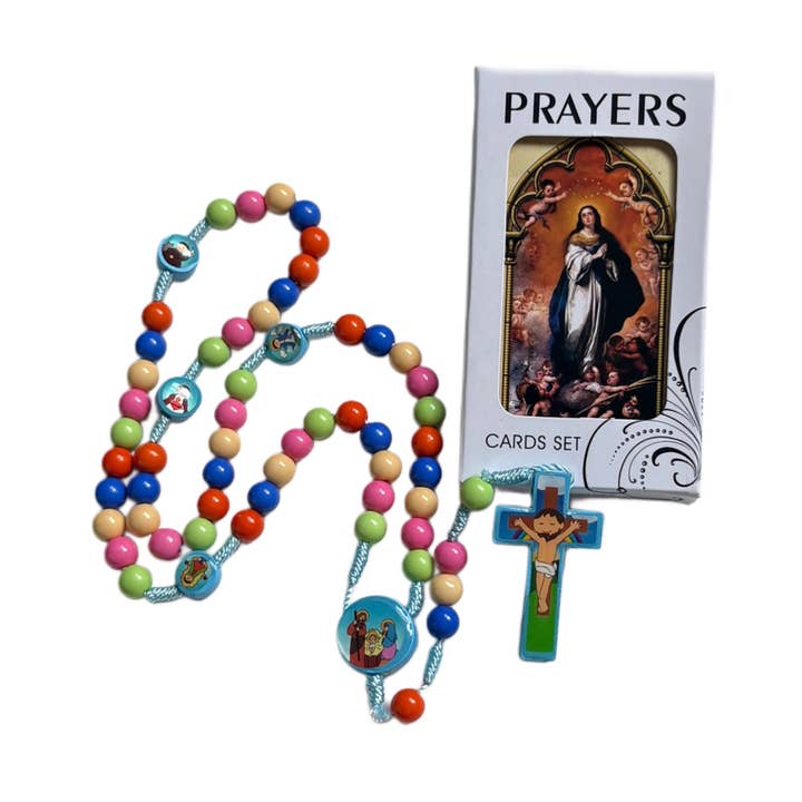 Child's Rosary Kit - BLUE 18" for wholesale by Oremus Mercy
