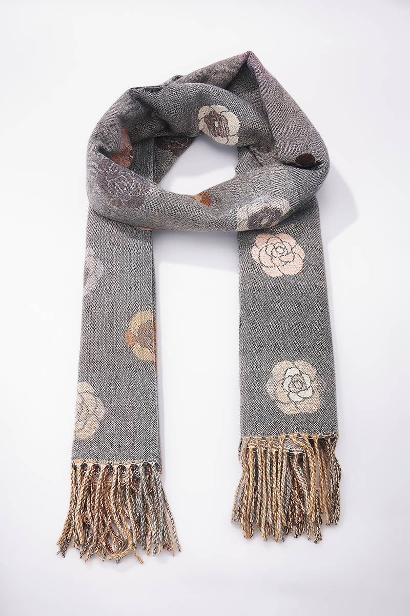 BYREN | ÉLINE L'ATELIER – Großhandel Schal – Damen – Wollschal mit wendbarem Blumenmuster FL204DF6